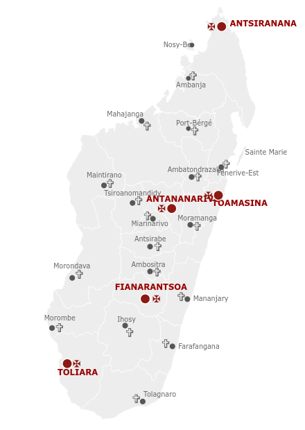 Carte de Madagascar, par Caritas Madagascar